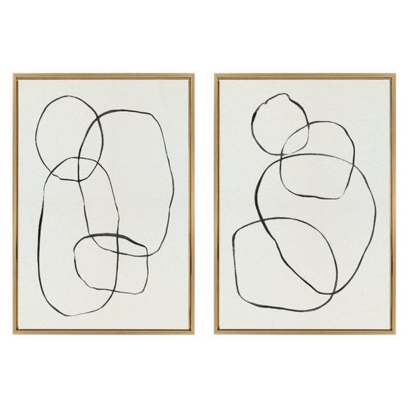 kATE&LAUREL Set of 2 (23"*33") Sylvie going in circles framed textured canvas - Picture 1 of 7